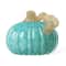 Glitzhome® 6" Fall Turquoise Round Glass Pumpkin